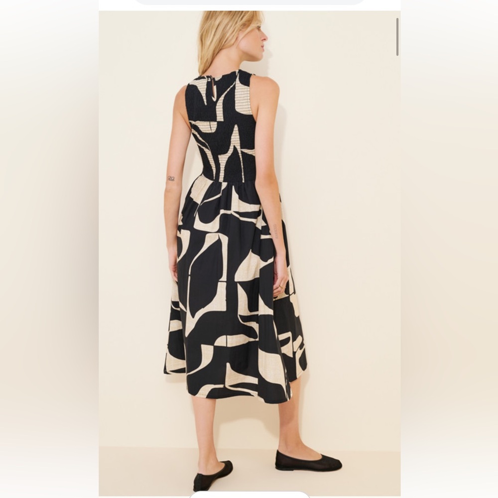 WRAY Flor Midi Dress Printed black and cream Women's Dress SZ M used - Picture 14 of 15